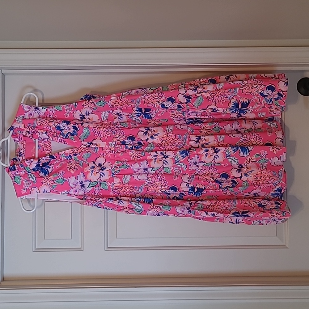💞 HTF Lilly Pulitzer Pink Floral Novella Dress L